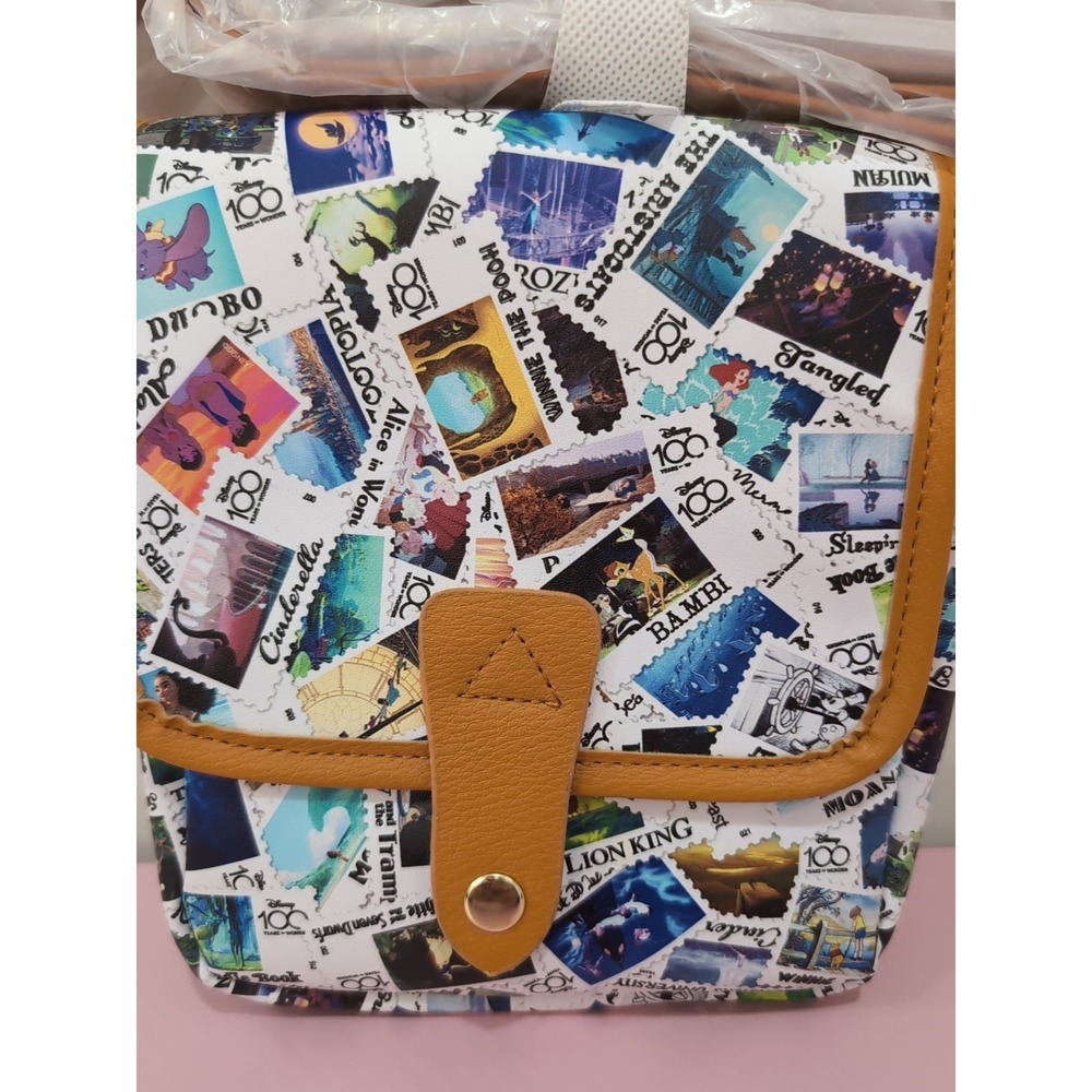 NWT Buckle-Down Disney D100 Anniversary Stamp Print Crossbody Bag Vegan Leather‎ - Picture 2 of 9